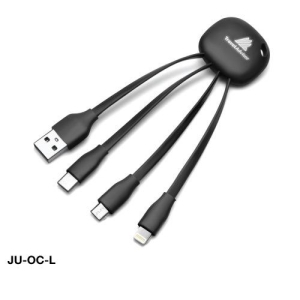 Light Up Logo Multi Charging Cable Black